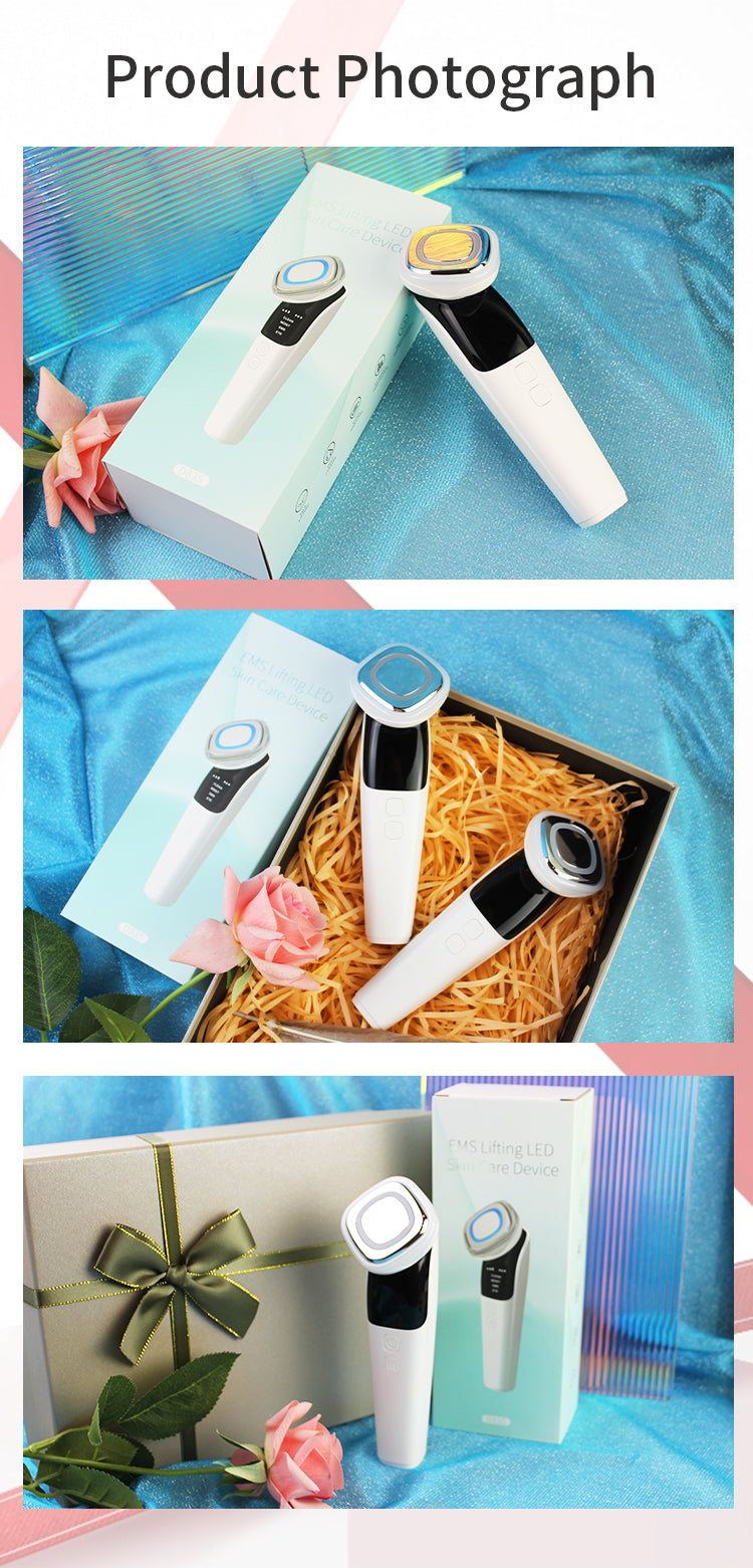 D835 EMS Warm Chromotherapy Beauty Device - LED Color Light Import