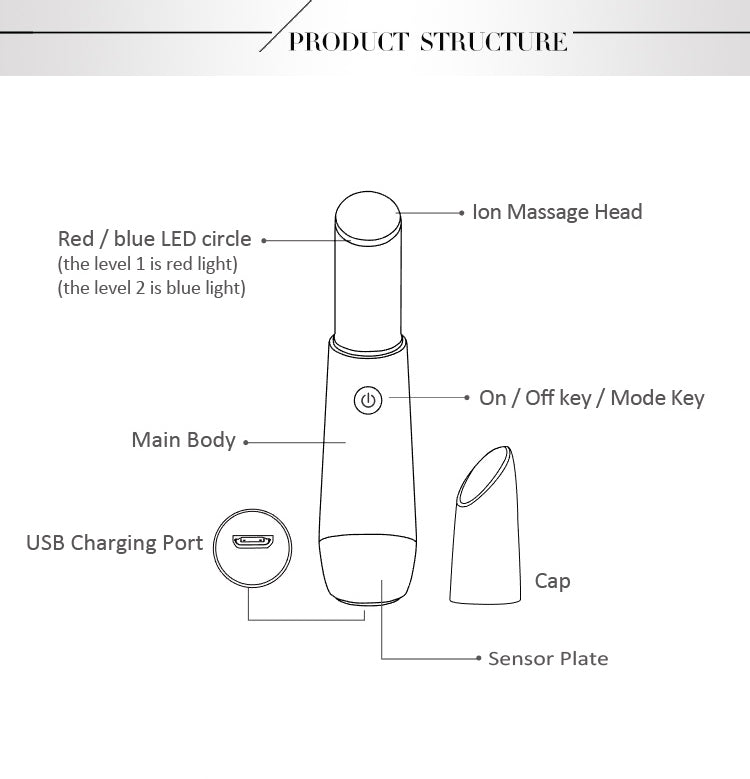 D018 Eye & Lip Beauty Device - Warming Massage for Eyes and Lips