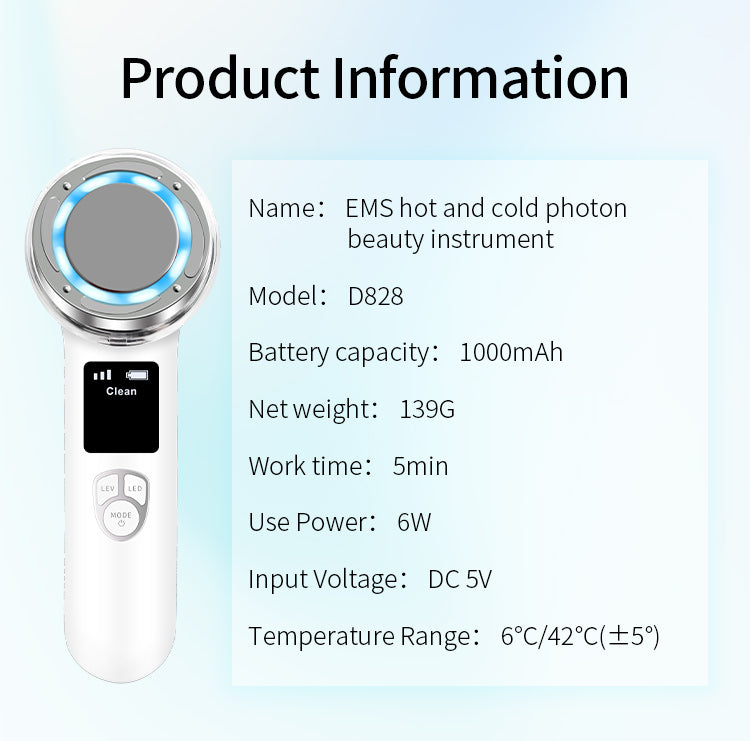 D828 Cold & Hot Facial Beauty Device - Skin Firming & Pore Care