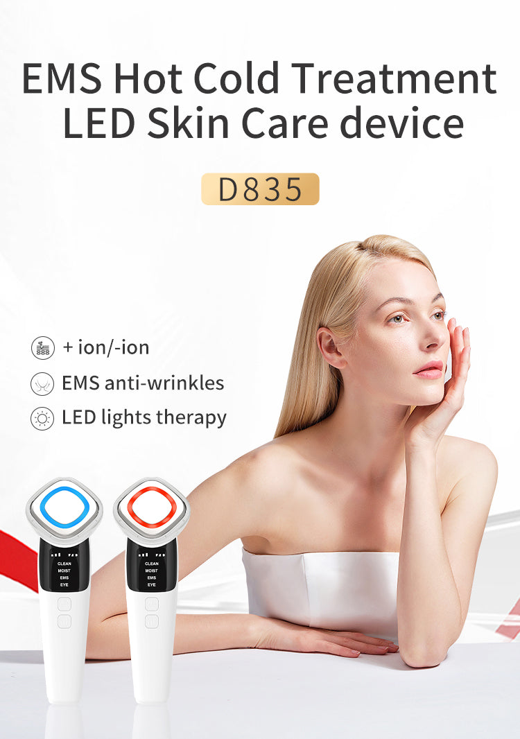 D835 EMS Warm Chromotherapy Beauty Device - LED Color Light Import