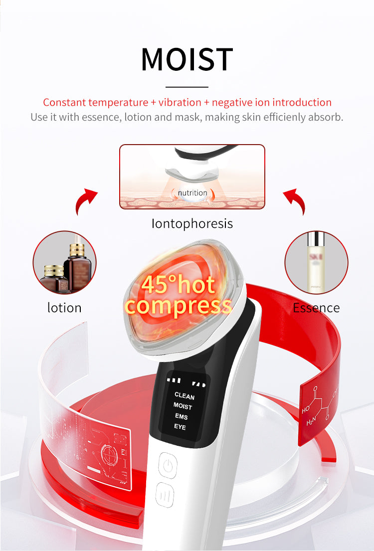 D835 EMS Warm Chromotherapy Beauty Device - LED Color Light Import