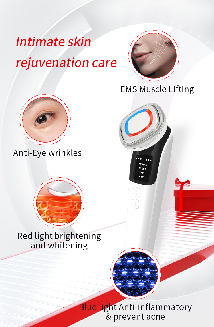 D835 EMS Warm Chromotherapy Beauty Device - LED Color Light Import