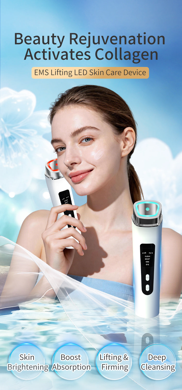 D852 Lifting Chromotherapy Beauty Device - LED Color Light Import