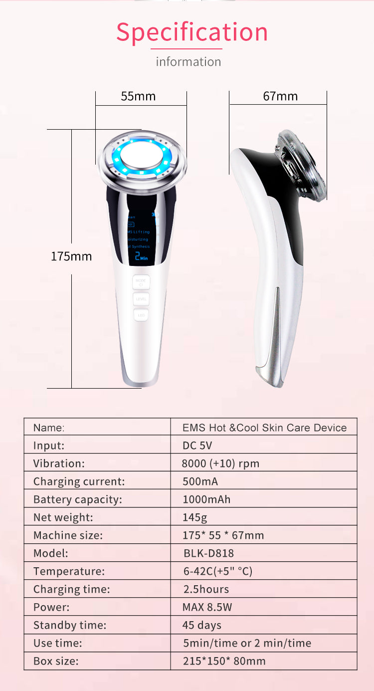 D818 EMS 冷熱光子美容儀 - LED 光療